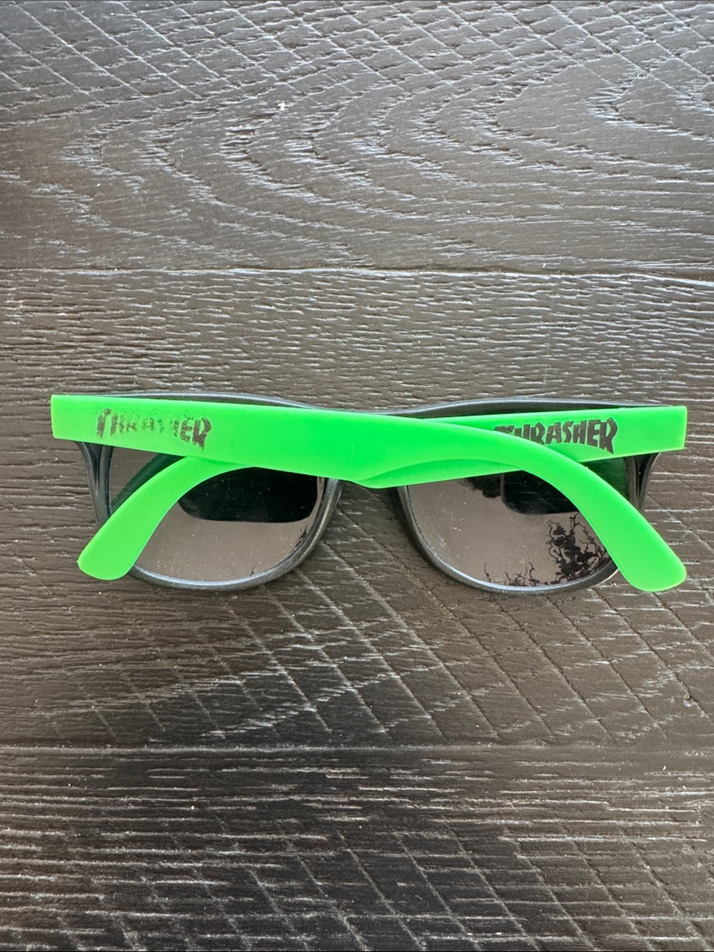 Thrasher Bright Green Frame Sunglasses with Black Lenses